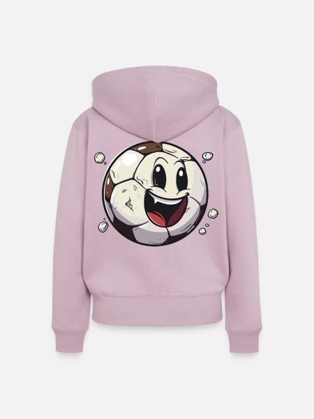 Fußball im Comic Stil - Frauen Premium Bio Zip Hoodie - Altrosa
