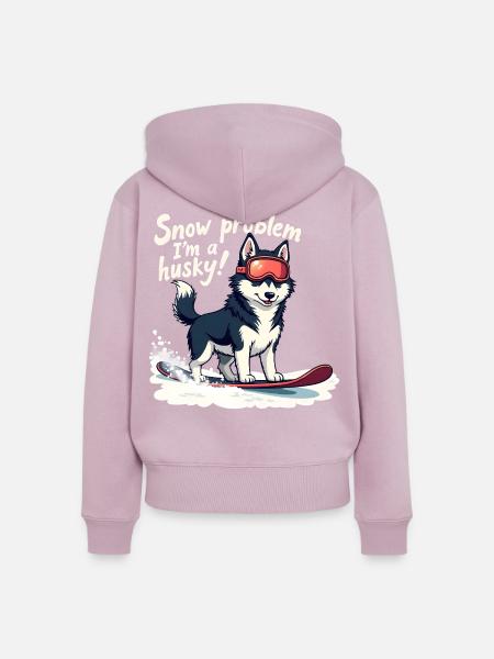 Kein Problem, ich bin ein Husky! - Frauen Premium Bio Zip Hoodie - Altrosa
