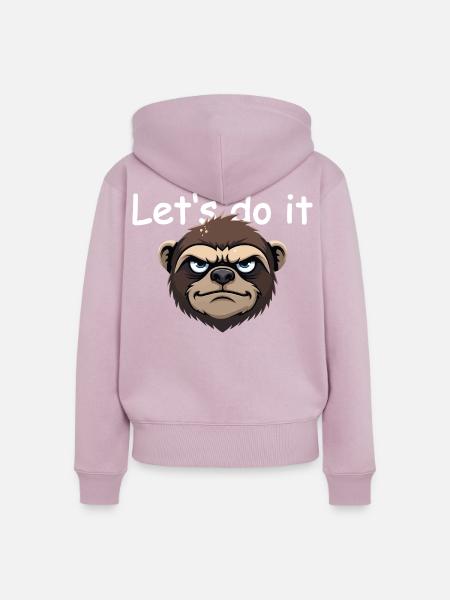 Faultier - let's do it - Frauen Premium Bio Zip Hoodie - Altrosa