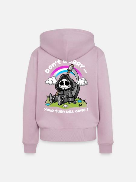 Der Sarkasmus des Todes - Frauen Premium Bio Zip Hoodie - Altrosa