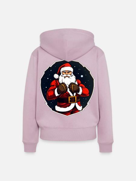 Weihnachten Fighter - Frauen Premium Bio Zip Hoodie - Altrosa