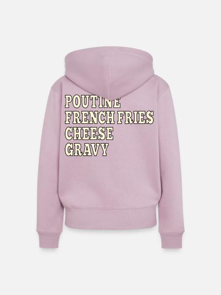 Kanadisches Fast-Food-Poutine - Frauen Premium Bio Zip Hoodie - Altrosa