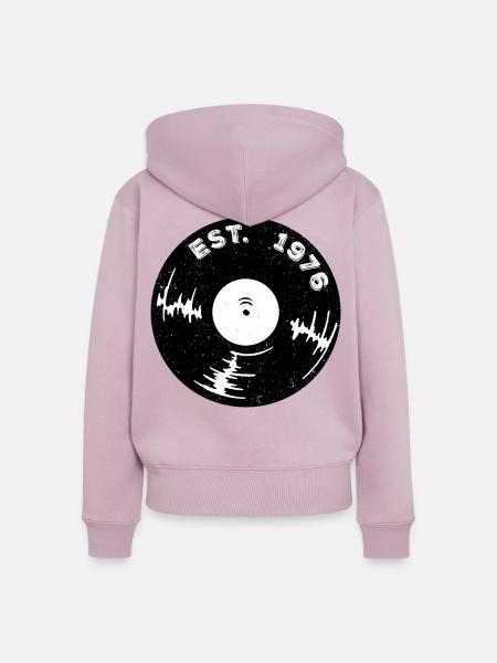 Est 1976 Vinyl - Frauen Premium Bio Zip Hoodie - Altrosa