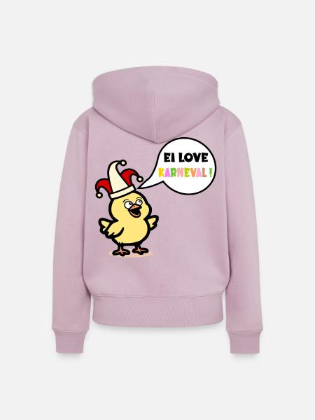 Küken Kostüm - Ei Karneval - Frauen Premium Bio Zip Hoodie - Altrosa