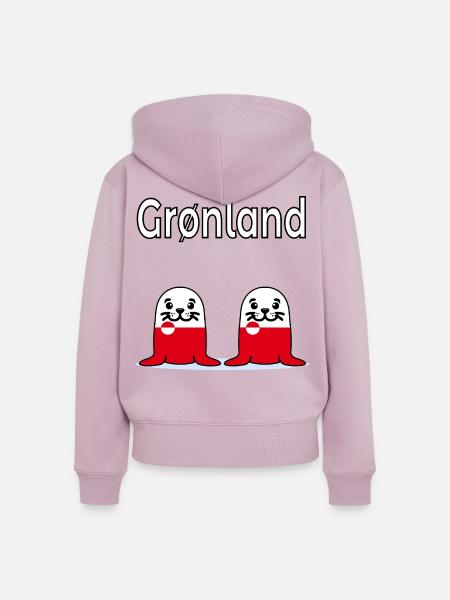 Grönlandrobben-Meeressäuger - Frauen Premium Bio Zip Hoodie - Altrosa