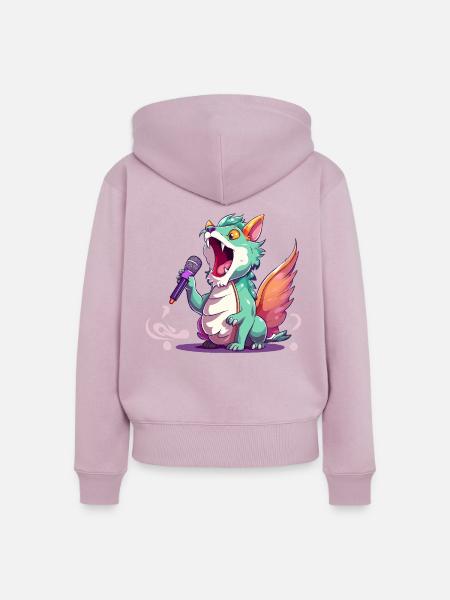 Singender Drachen-Star - Frauen Premium Bio Zip Hoodie - Altrosa