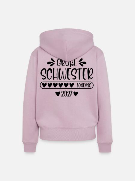 Große Schwester 2027 loading - Frauen Premium Bio Zip Hoodie - Altrosa