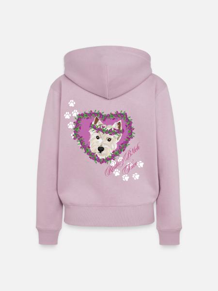 Ruhegesichter West Highland Terrier - Frauen Premium Bio Zip Hoodie - Altrosa