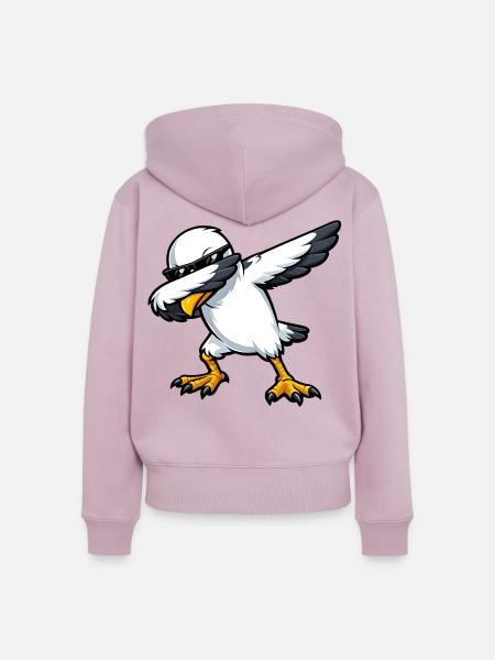 Dabbing Möwe - Frauen Premium Bio Zip Hoodie - Altrosa