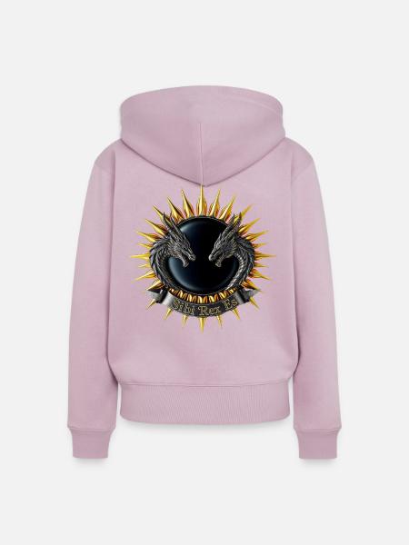 Sibi-Rex-es-Dragon-Crest - Frauen Premium Bio Zip Hoodie - Altrosa