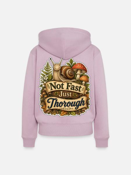 Not Fast Just Thorough - Frauen Premium Bio Zip Hoodie - Altrosa