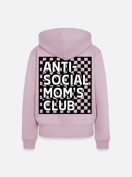 Anti-Social Mom's Club - Frauen Premium Bio Zip Hoodie - Altrosa