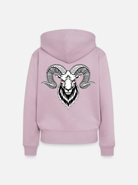 Widder-Wikinger-Maskottchen Logo Sport Bodybuilding - Frauen Premium Bio Zip Hoodie - Altrosa
