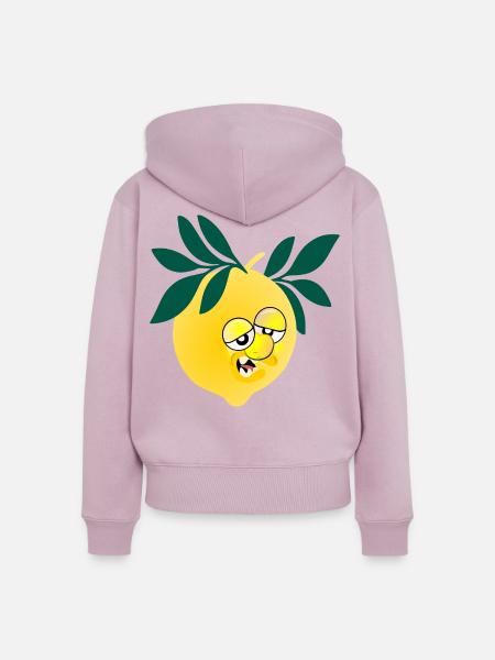 Müde Zitrone - Frauen Premium Bio Zip Hoodie - Altrosa