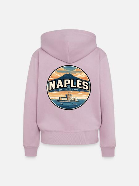 Retro Neapel Vesuv-Abzeichen - Frauen Premium Bio Zip Hoodie - Altrosa