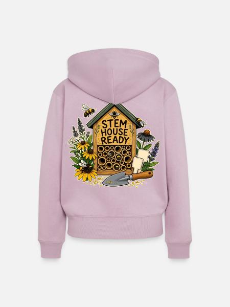 STEM HOUSE READY Pflanzen - Frauen Premium Bio Zip Hoodie - Altrosa