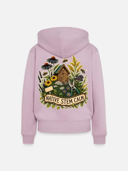 NATIVE STEM CALM Pflanzen - Frauen Premium Bio Zip Hoodie - Altrosa