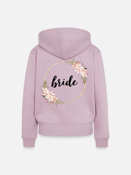 Goldener Blütenring mit Blumen - Frauen Premium Bio Zip Hoodie - Altrosa
