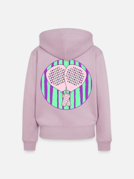 Padel-Paar - Frauen Premium Bio Zip Hoodie - Altrosa