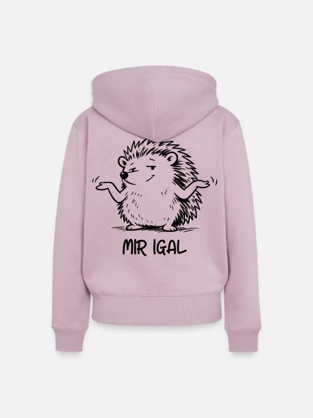 Igel egal - Mir igal - Frauen Premium Bio Zip Hoodie - Altrosa