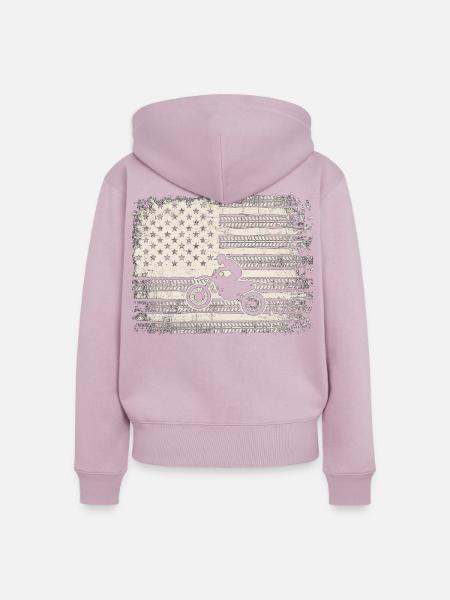 Tireprint Flag Rider - Frauen Premium Bio Zip Hoodie - Altrosa