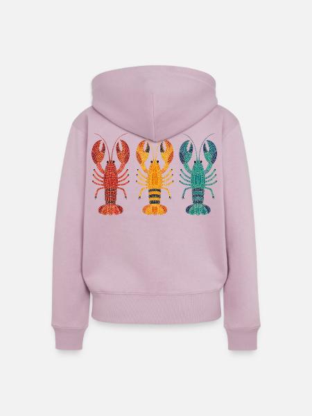 Drei Hummer Punktkunst - Frauen Premium Bio Zip Hoodie - Altrosa