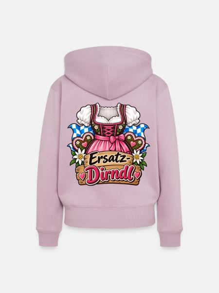 Ersatz Dirndl Trachten Damen - Frauen Premium Bio Zip Hoodie - Altrosa