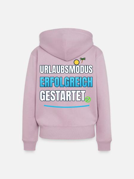 Urlaubsmodus Erfolgreich gestartet - Frauen Premium Bio Zip Hoodie - Altrosa