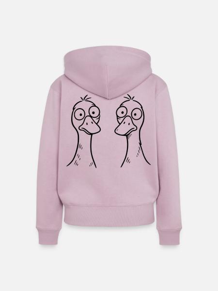 Dumme Gänse - Frauen Premium Bio Zip Hoodie - Altrosa