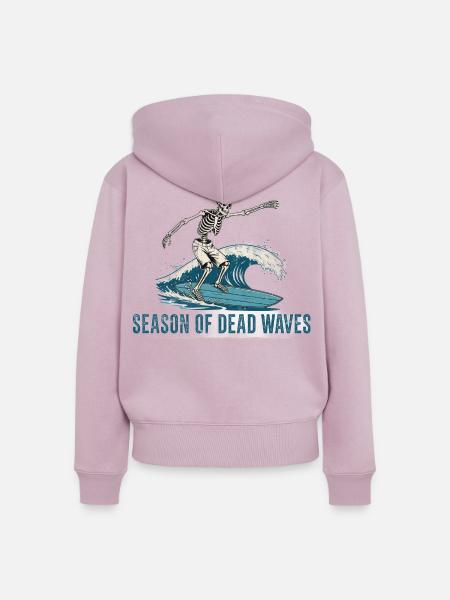 Halloween Skelett - Frauen Premium Bio Zip Hoodie - Altrosa