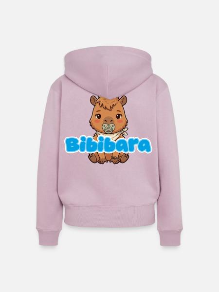 Capybara Bibibara Junge - Frauen Premium Bio Zip Hoodie - Altrosa