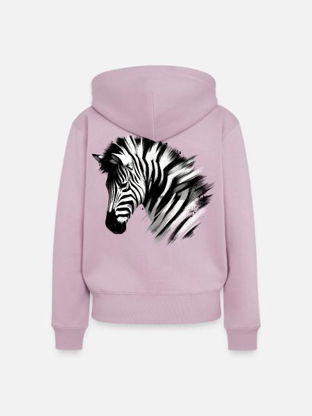 Zebra - Frauen Premium Bio Zip Hoodie - Altrosa