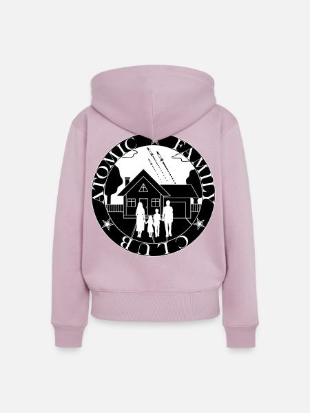 Familie im Kosmischen Haus - Frauen Premium Bio Zip Hoodie - Altrosa