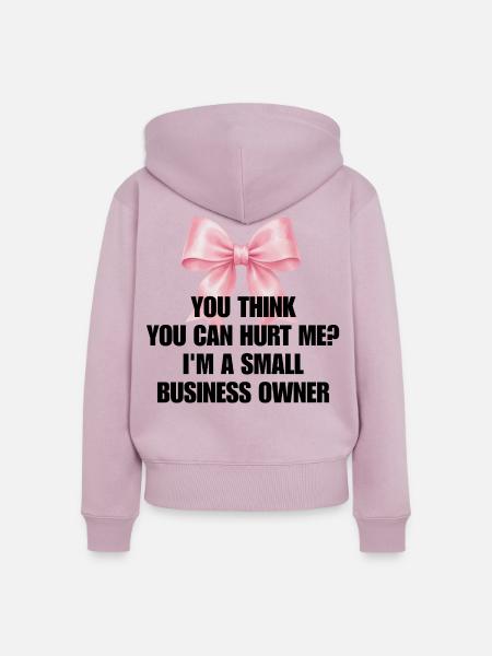 Lustiger Kleinunternehmer Coquette Bow - Frauen Premium Bio Zip Hoodie - Altrosa