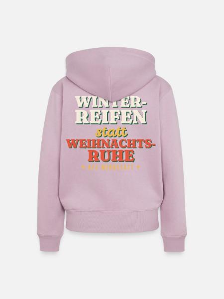 Winterreifen statt Weihnachtsruhe - Kfz - Frauen Premium Bio Zip Hoodie - Altrosa