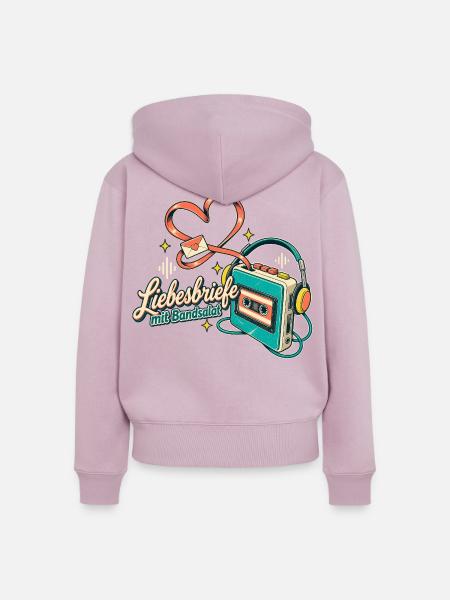 Kassette Mixtape Bandsalat Retro Nostalgie - Frauen Premium Bio Zip Hoodie - Altrosa