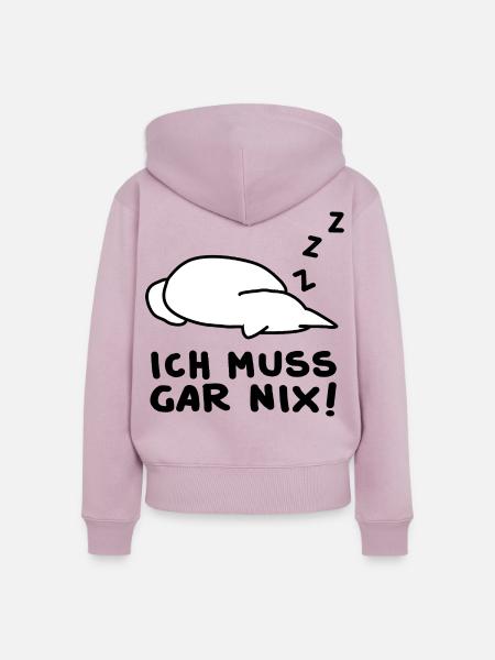 Lustige Schlafende Katze - Frauen Premium Bio Zip Hoodie - Altrosa