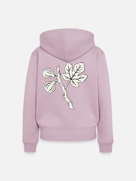 Feigenbaum Feigen Weiß - Frauen Premium Bio Zip Hoodie - Altrosa