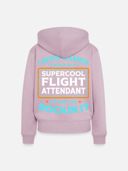 Flugbegleiter Stewardess - Frauen Premium Bio Zip Hoodie - Altrosa