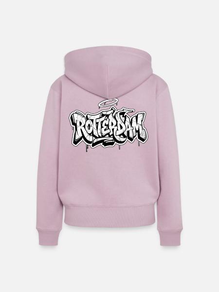 Rotterdam Graffiti - Frauen Premium Bio Zip Hoodie - Altrosa