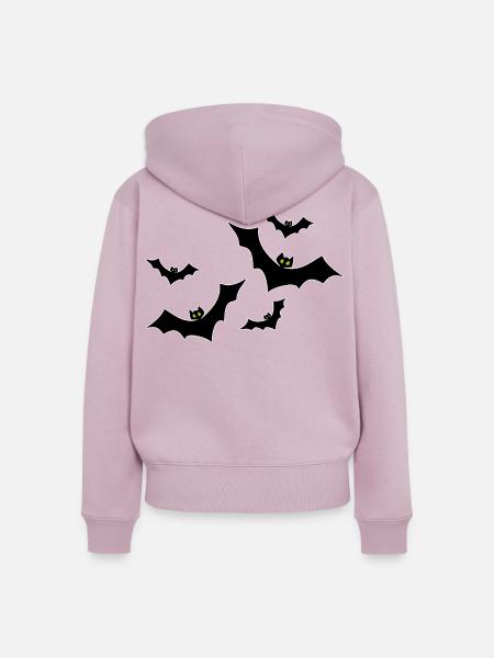 Fledermäuse gruselig Halloween - Frauen Premium Bio Zip Hoodie - Altrosa