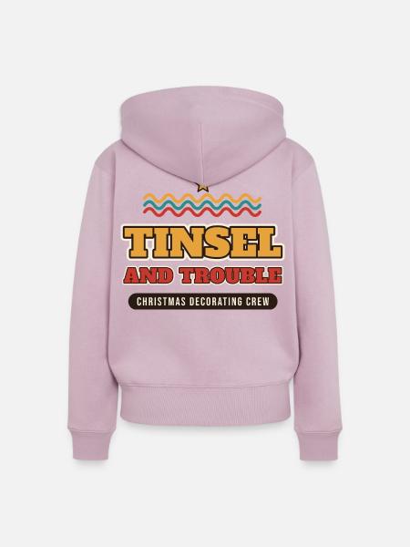 Lametta und Ärger, Weihnachtsdekorationscrew - Frauen Premium Bio Zip Hoodie - Altrosa