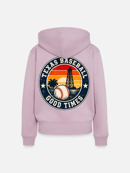Texas Baseball Good Times Retro - Frauen Premium Bio Zip Hoodie - Altrosa