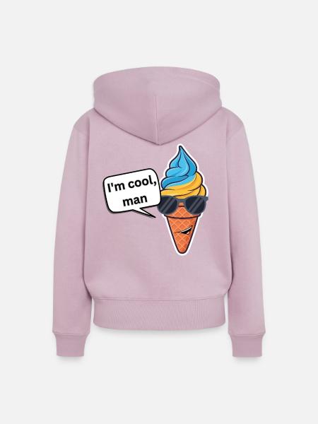 Cooles Eiscreme-Swag Motiv - Frauen Premium Bio Zip Hoodie - Altrosa