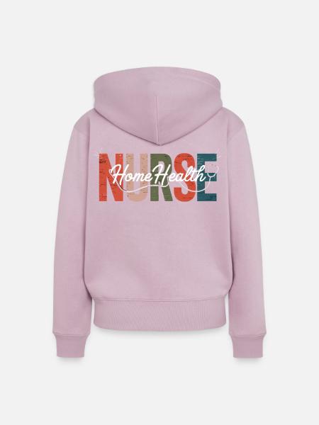 Krankenschwester Home Health Overlay - Frauen Premium Bio Zip Hoodie - Altrosa