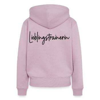 Lieblingstrainerin Trainerin - Frauen Premium Bio Zip Hoodie - Altrosa - Hinten - Julia (174cm)