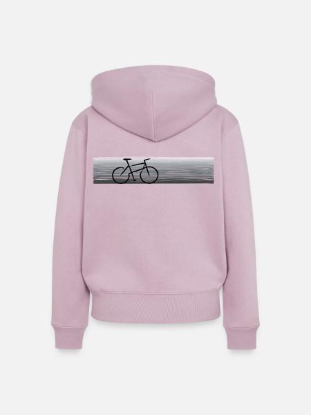 Schlichte Fahrrad-Silhouette - Frauen Premium Bio Zip Hoodie - Altrosa
