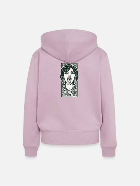 Hip Hop Face #3 - Frauen Premium Bio Zip Hoodie - Altrosa