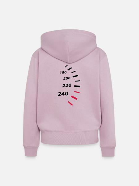 tacho, km h - Frauen Premium Bio Zip Hoodie - Altrosa