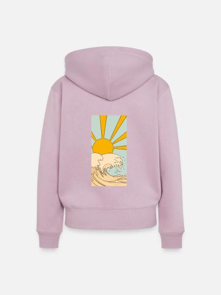 Sun and Waves - Frauen Premium Bio Zip Hoodie - Altrosa
